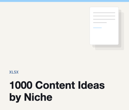1000 Content Ideas by Niche
